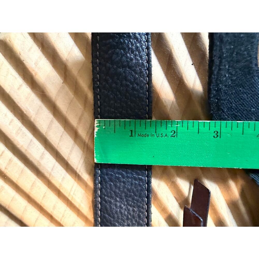 Fossil Hobo Morgan Traveler Bag Wide Strap Crossbody Pebbled Black Leather Bag - Picture 14 of 14